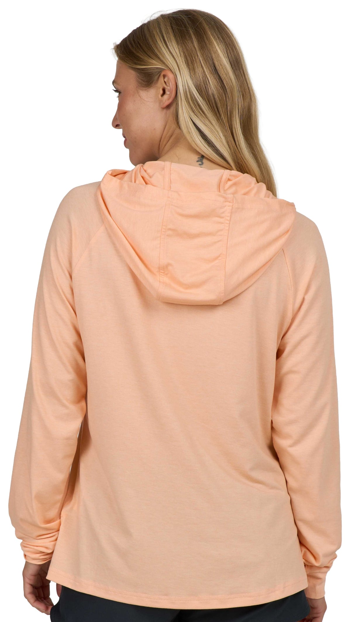 Salty Crew Circled Tech Women's Hooded Sun Shirt - Apricot – back view