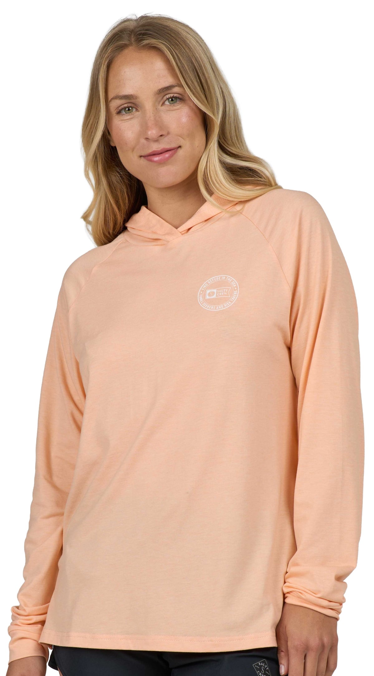 Salty Crew Circled Tech Women's Hooded Sun Shirt - Apricot