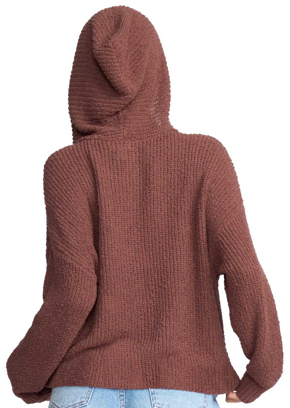 Billabong Hot Beachin Women's Knit Pullover Hoody - Espresso – back view