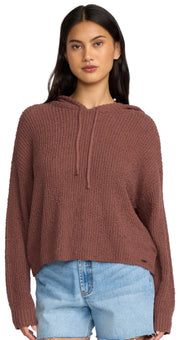 Billabong Hot Beachin Women's Knit Pullover Hoody - Espresso