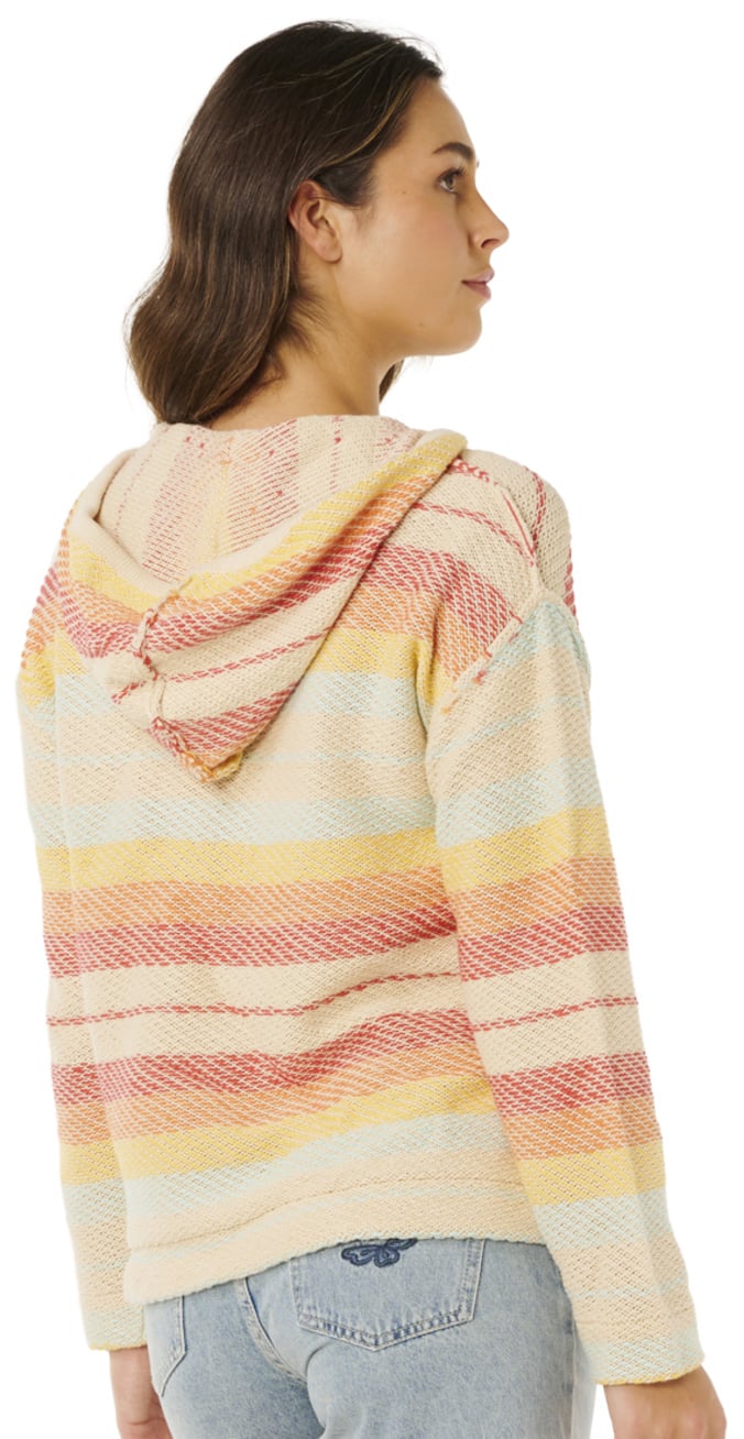 Rip Curl Revival Women's Knit Poncho - Orange – back view