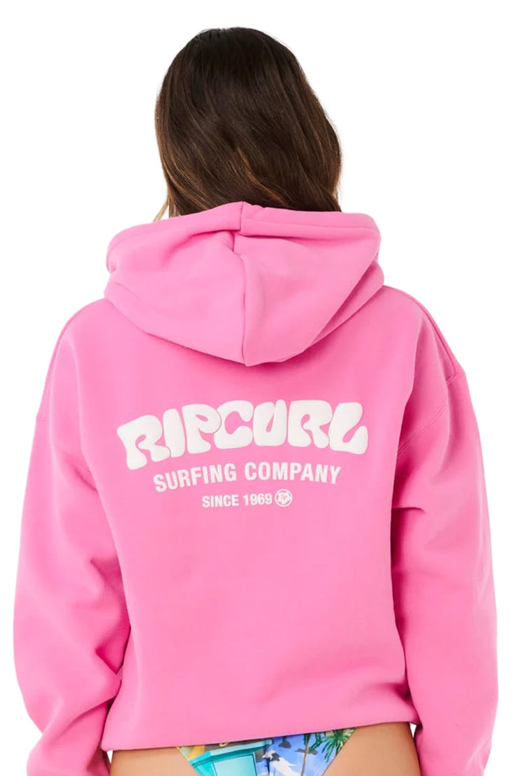 Rip Curl Surf Puff Heritage Women's Hoody - Super Pink – back view