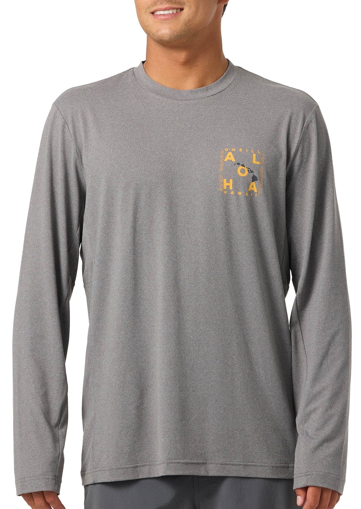O'Neill Hawaii Layout Men's Long Sleeve UPF T-Shirt - Gargoyle Melange