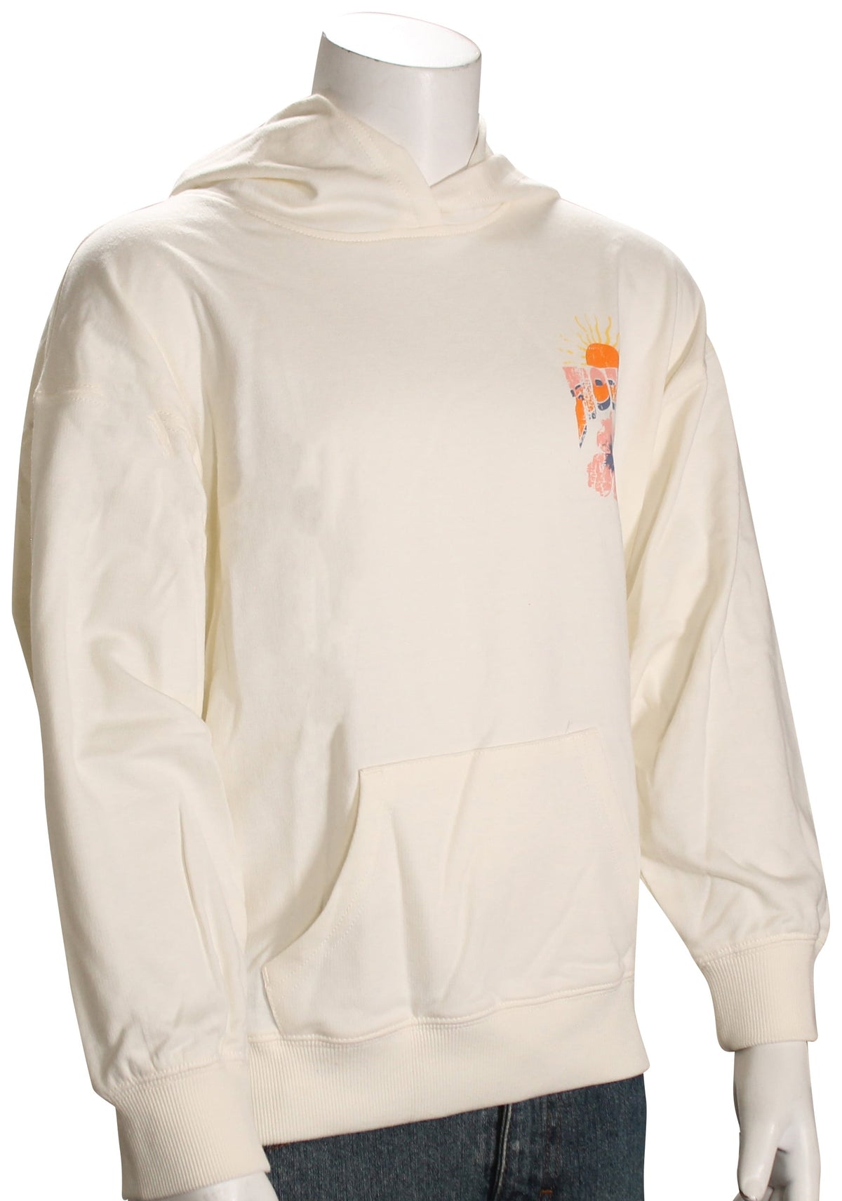 Roxy Girl's Surf Oversized Fleece Hoody - Egret
