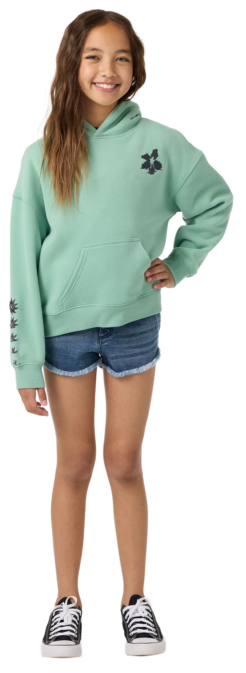 O'Neill Tropic Melt Oversized Girl's Pullover Hoody - Green – alternate view 1
