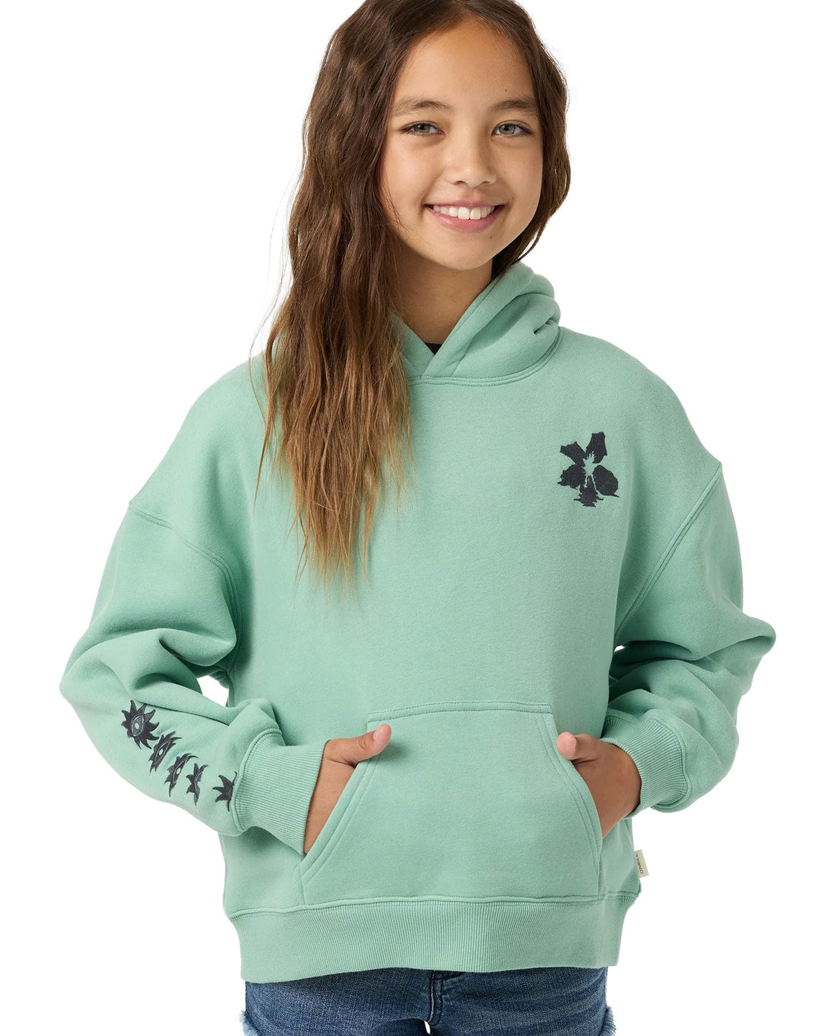 O'Neill Tropic Melt Oversized Girl's Pullover Hoody - Green