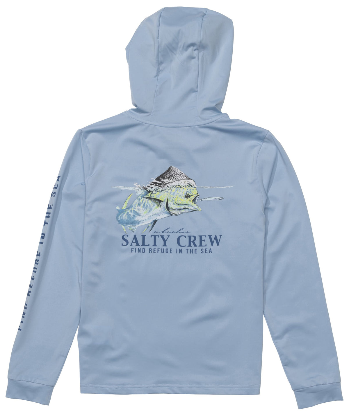 Salty Crew Surface Boy's Hooded Sun Shirt - Clear Sky – back view