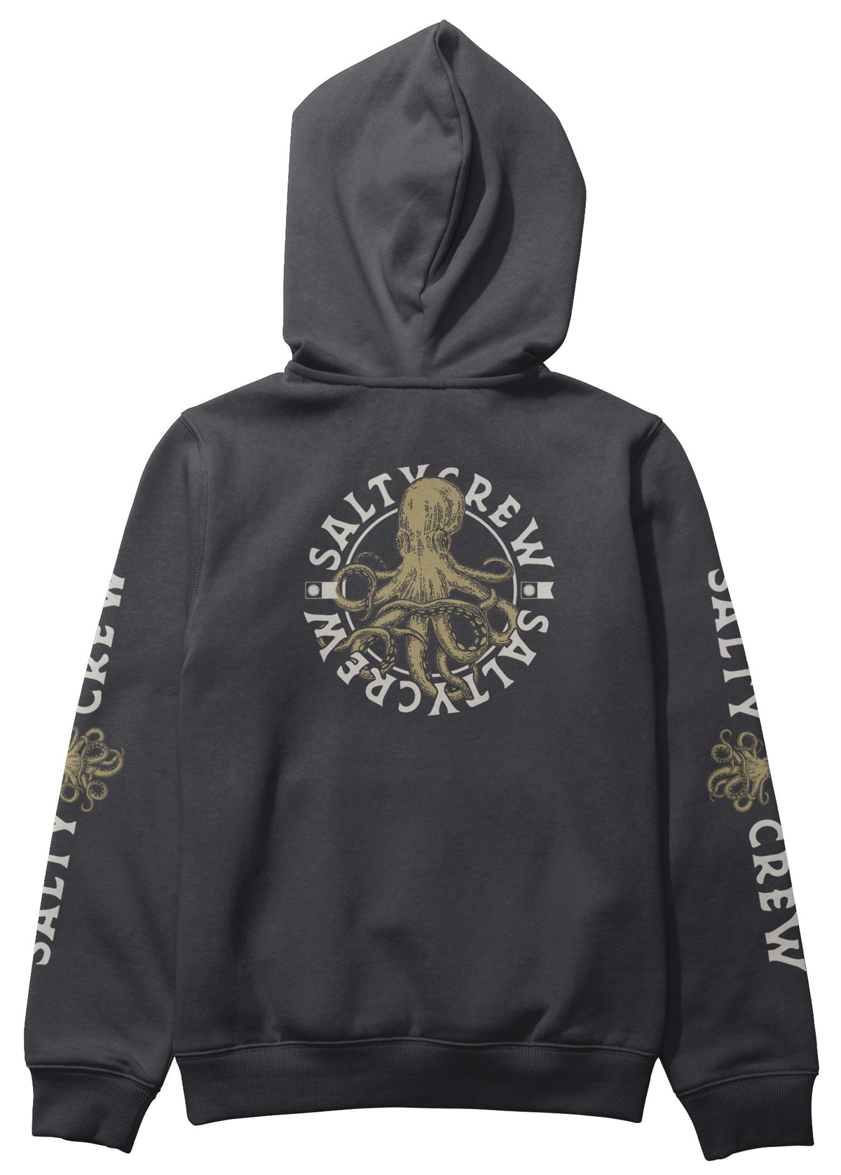 Salty Crew Tentacles Boy's Pullover Hoody - Black – back view