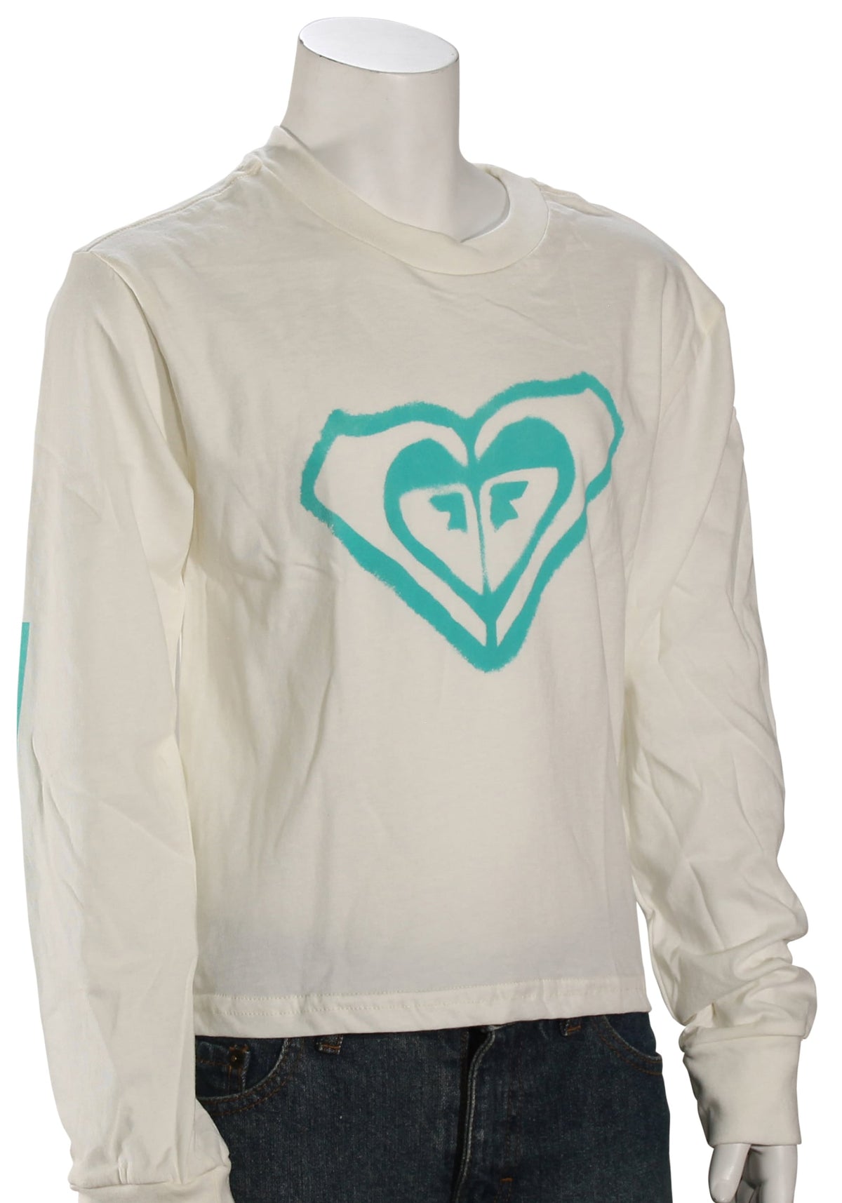 Roxy Girl's Script Stencil Vintage LS T-Shirt - Snow White