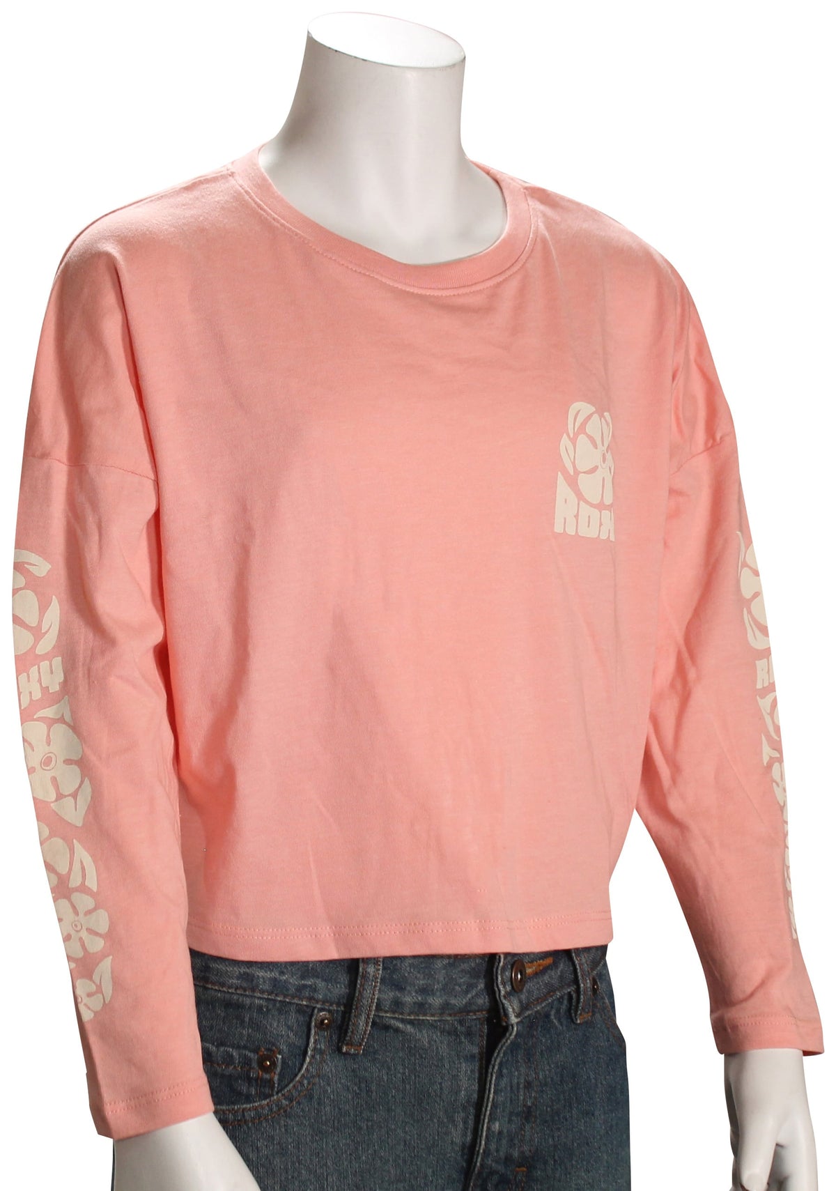 Roxy Girl's Floral Drop LS T-Shirt - Candlelight Peach Heather