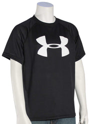 Under Armour Boy's Tech Big Logo T-Shirt - Black / White, front view