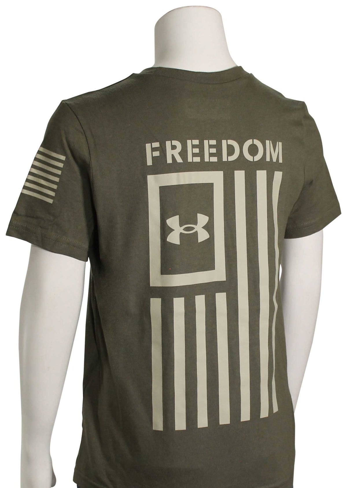 Under Armour Boy's Freedom Flag T-Shirt - Marine Green / Desert Sand – back view