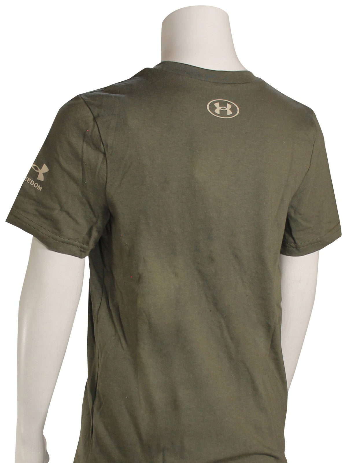 Under Armour Boy's Freedom Chest Flag T-Shirt - Marine OD Green / Black – back view