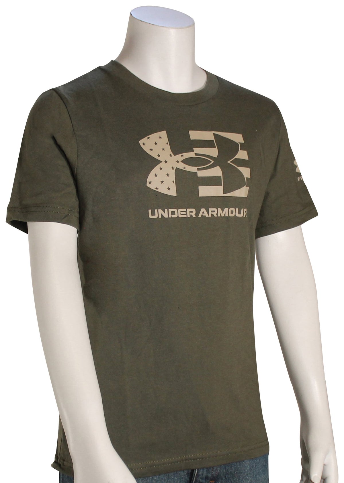Under Armour Boy's Freedom Chest Flag T-Shirt - Marine OD Green / Black