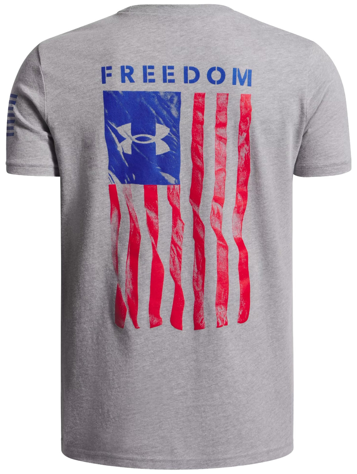 Under Armour Freedom Flag Boy's Short Sleeve T-Shirt - Steel Light Heather / Royal – back view