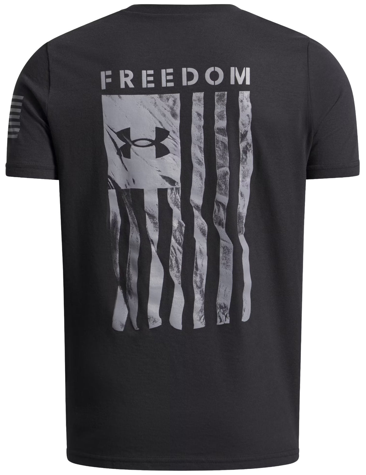 Under Armour Boy's Freedom Flag Boy's Short Sleeve T-Shirt - Black / Steel – back view