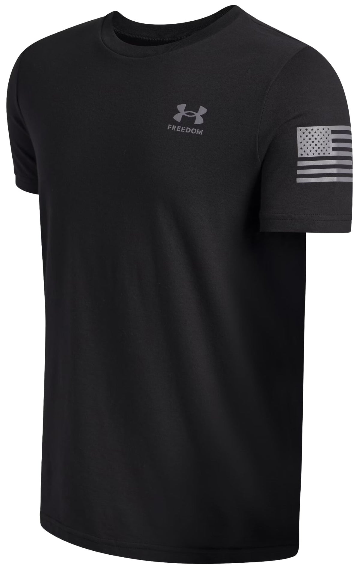 Under Armour Boy's Freedom Flag Boy's Short Sleeve T-Shirt - Black / Steel – alternate view 1