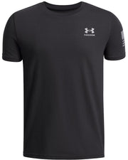 Under Armour Boy's Freedom Flag Boy's Short Sleeve T-Shirt - Black / Steel