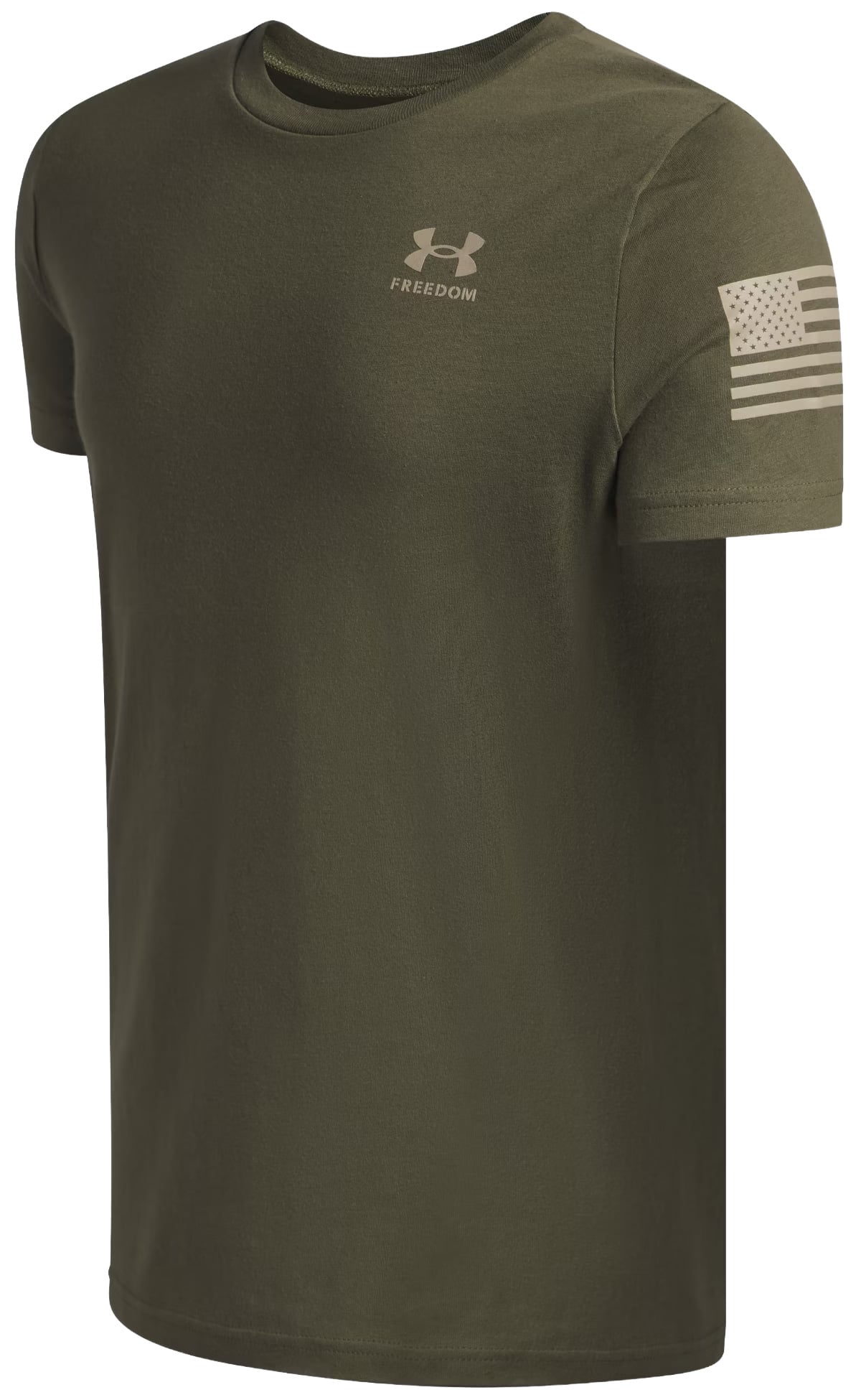 Under Armour Boy's Freedom Flag Boy's Short Sleeve T-Shirt - Marine OD Green / Desert Sand – alternate view 1