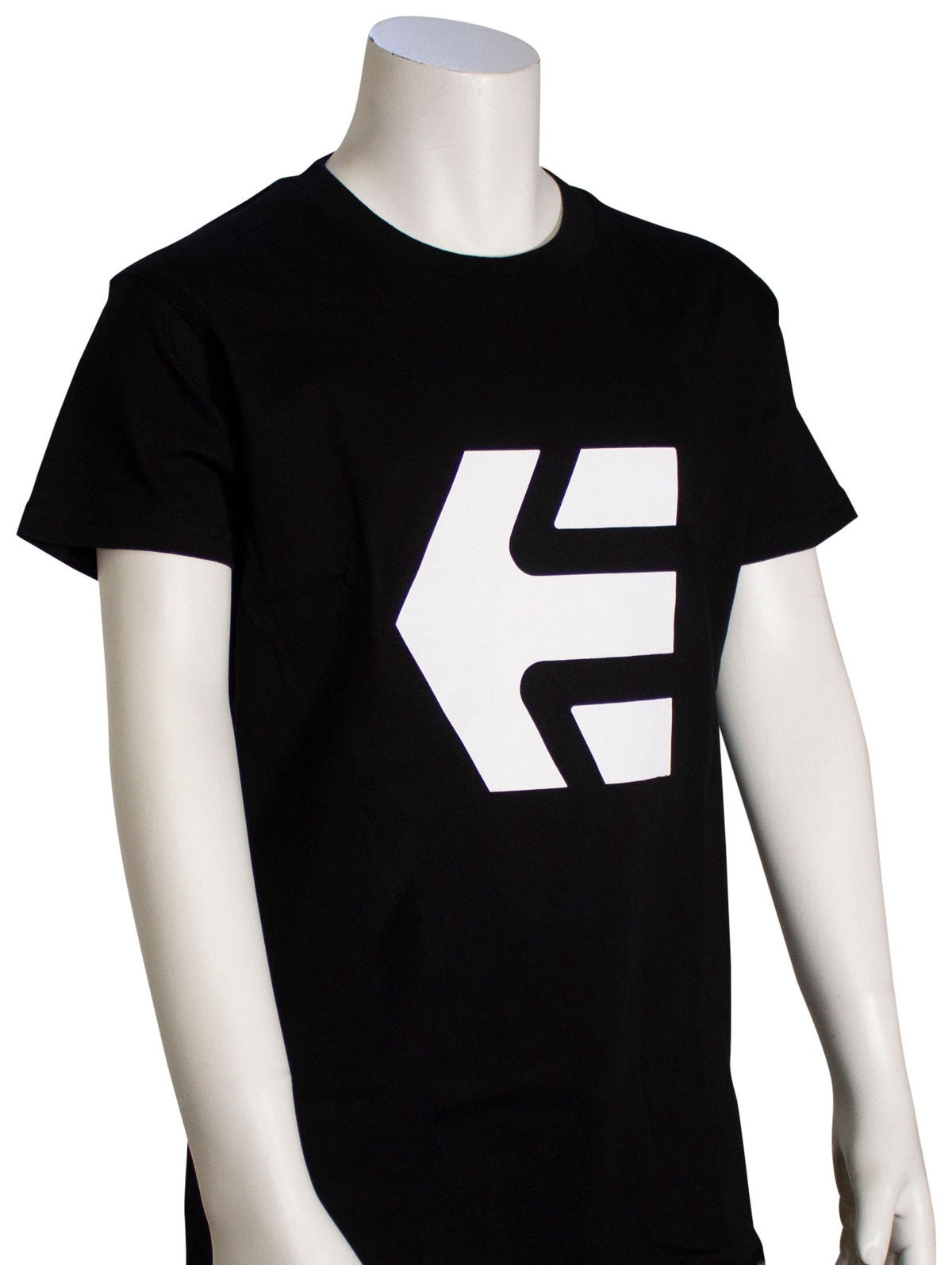 Etnies Kid's Icon T-Shirt - Black / White, front view
