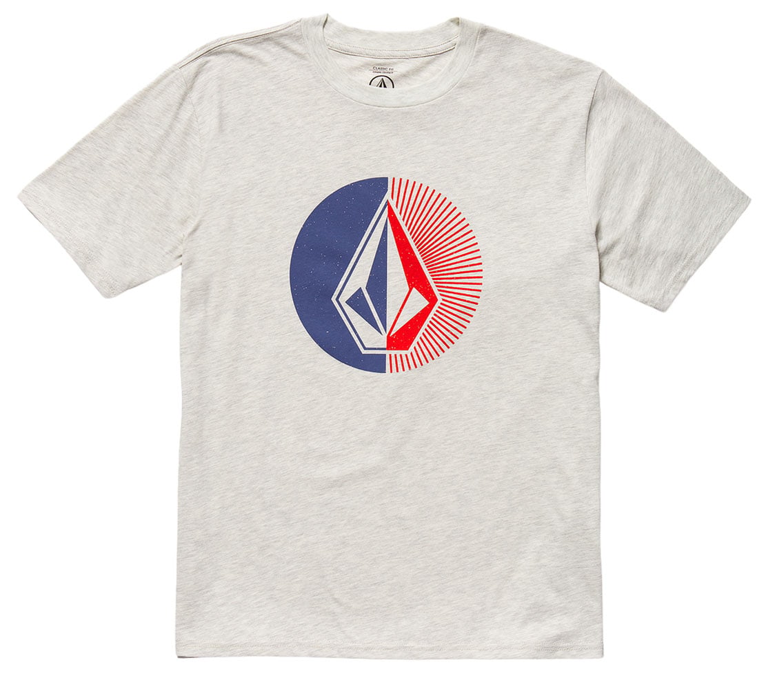 Volcom Circle Stone Split Boy's Short Sleeve T-Shirt - Stone Heather