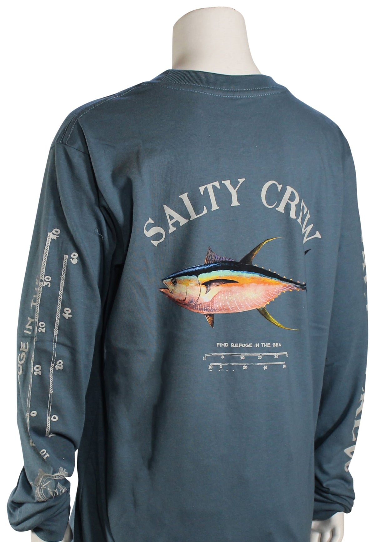 Salty Crew Boy's Ahi Mount LS T-Shirt - Slate – back view
