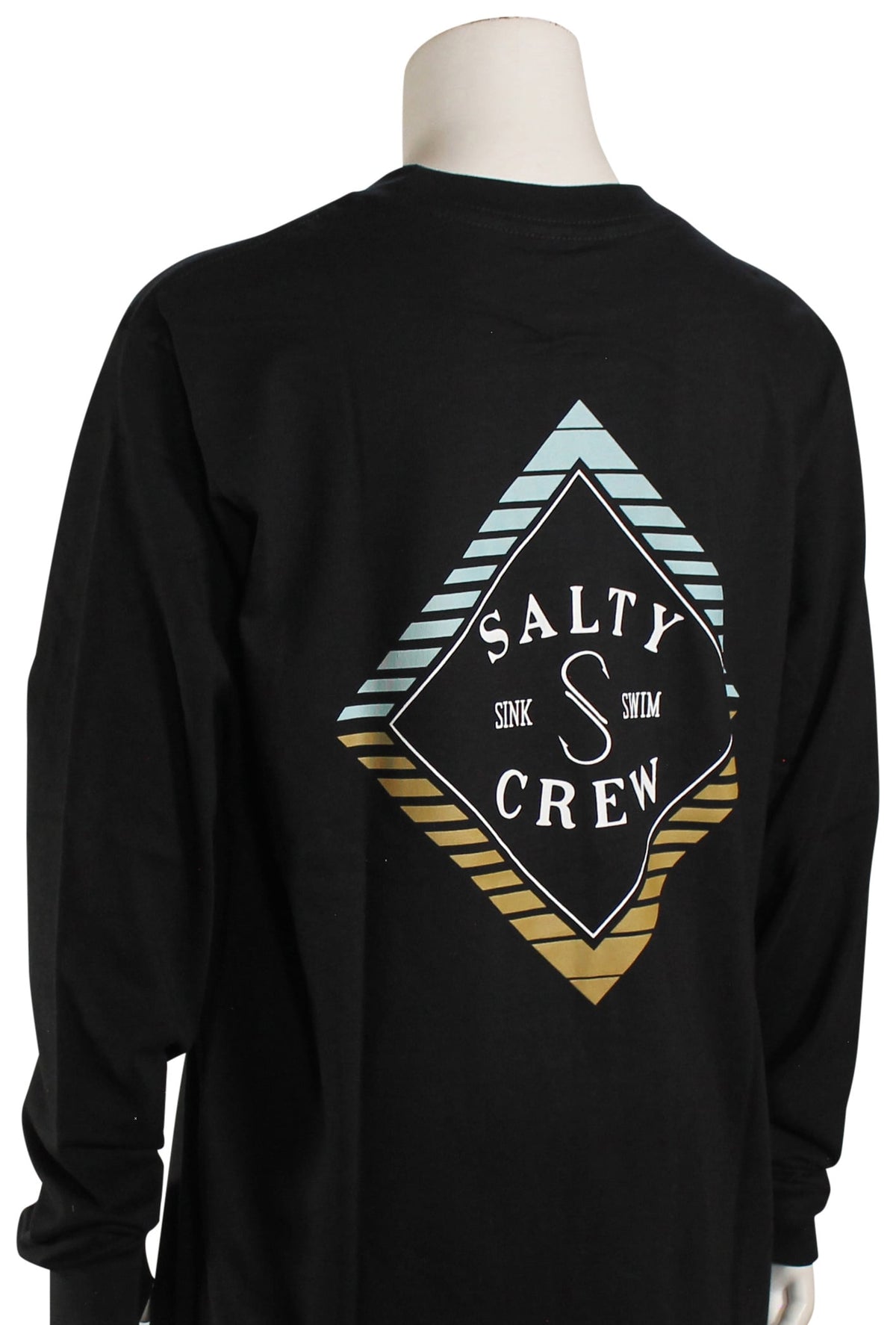 Salty Crew Boy's Faded LS T-Shirt - Black – back view