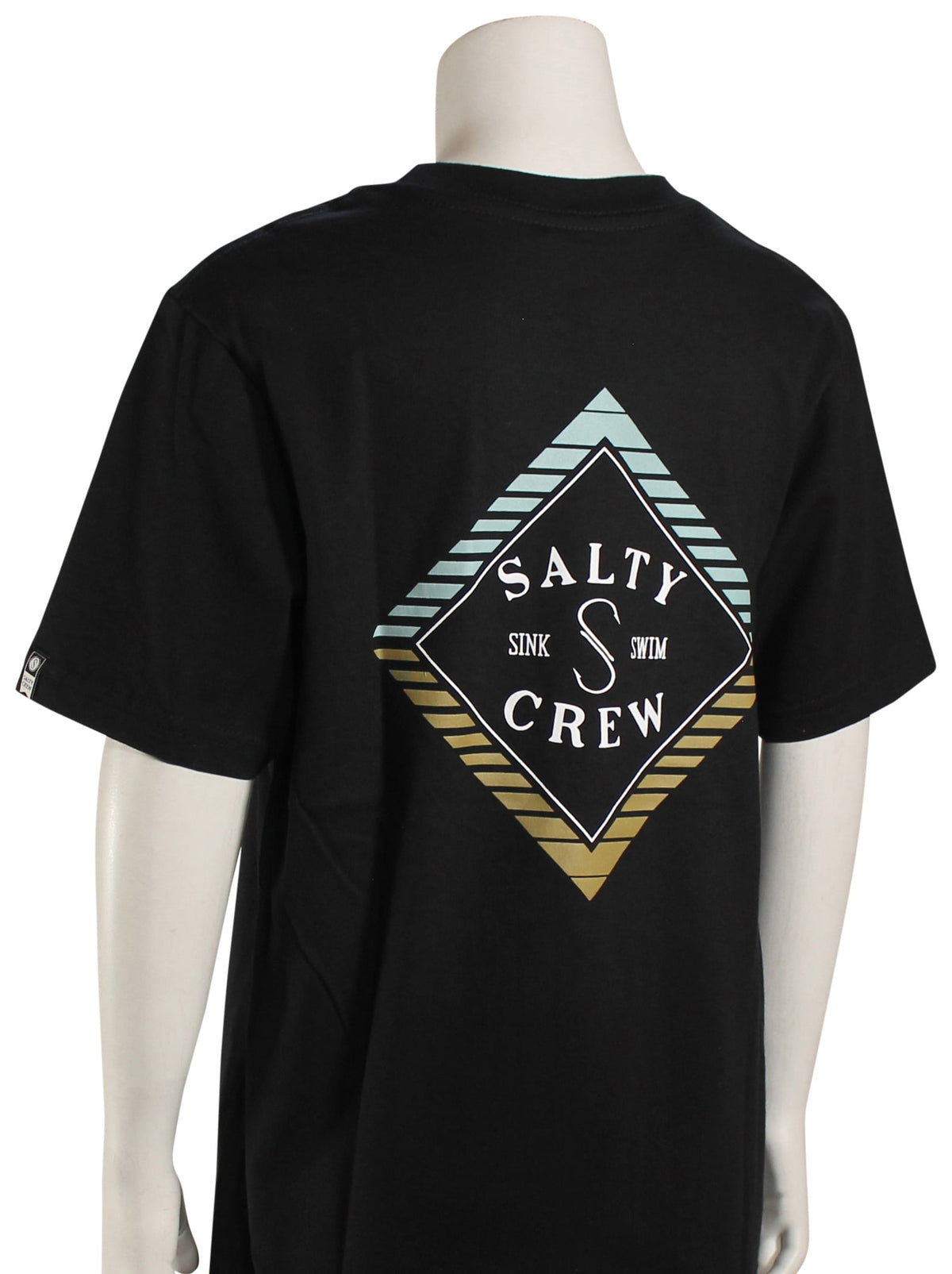 Salty Crew Boy's Faded SS T-Shirt - Black – back view