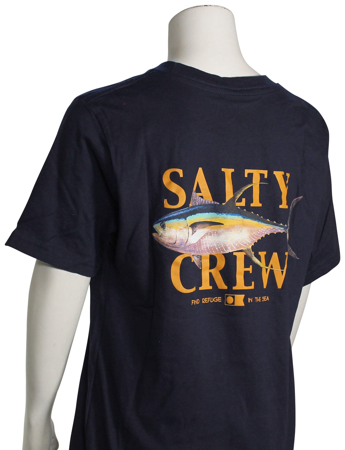 Salty Crew Boy's Yellowfin T-Shirt - Navy – back view