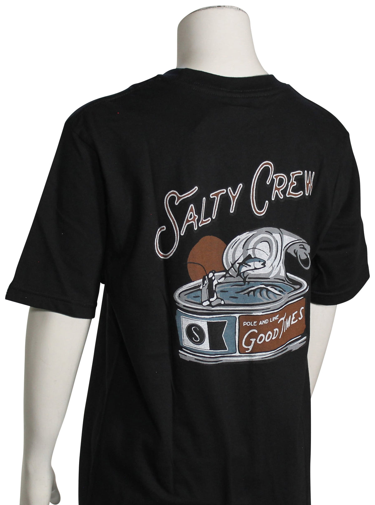 Salty Crew Boy's Tuna Can T-Shirt - Black – back view