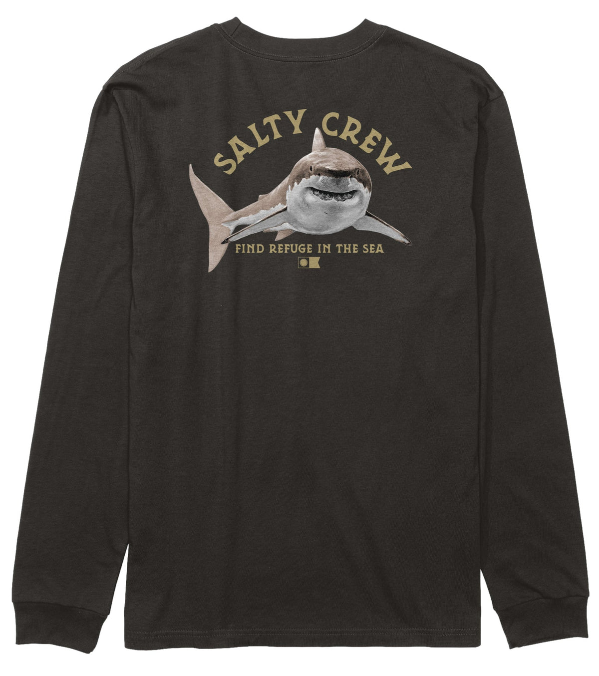 Salty Crew Lurking Boy's Long Sleeve T-Shirt - Black – back view