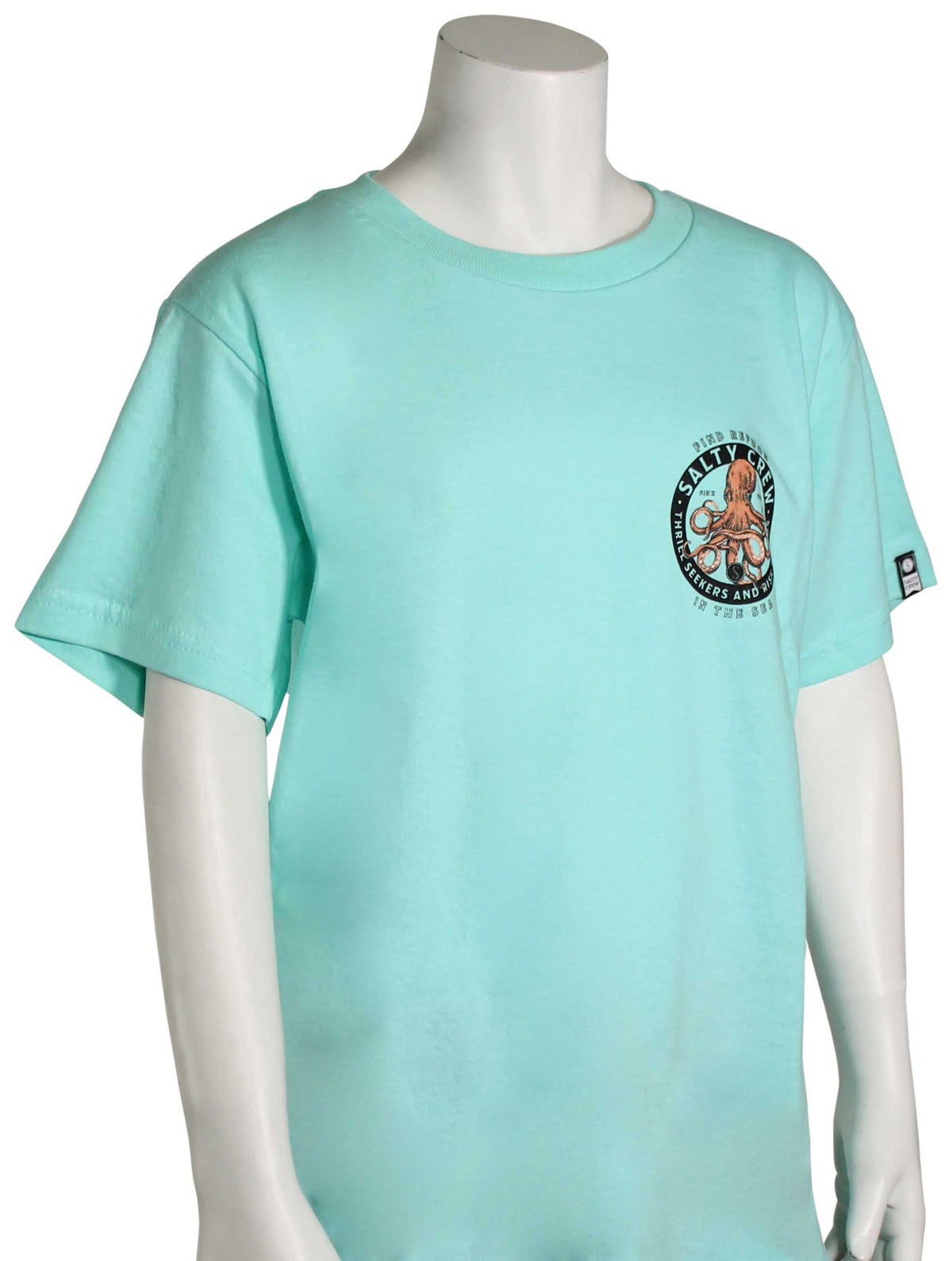Salty Crew Boy's Deep Reach T-Shirt - Seafoam, front view