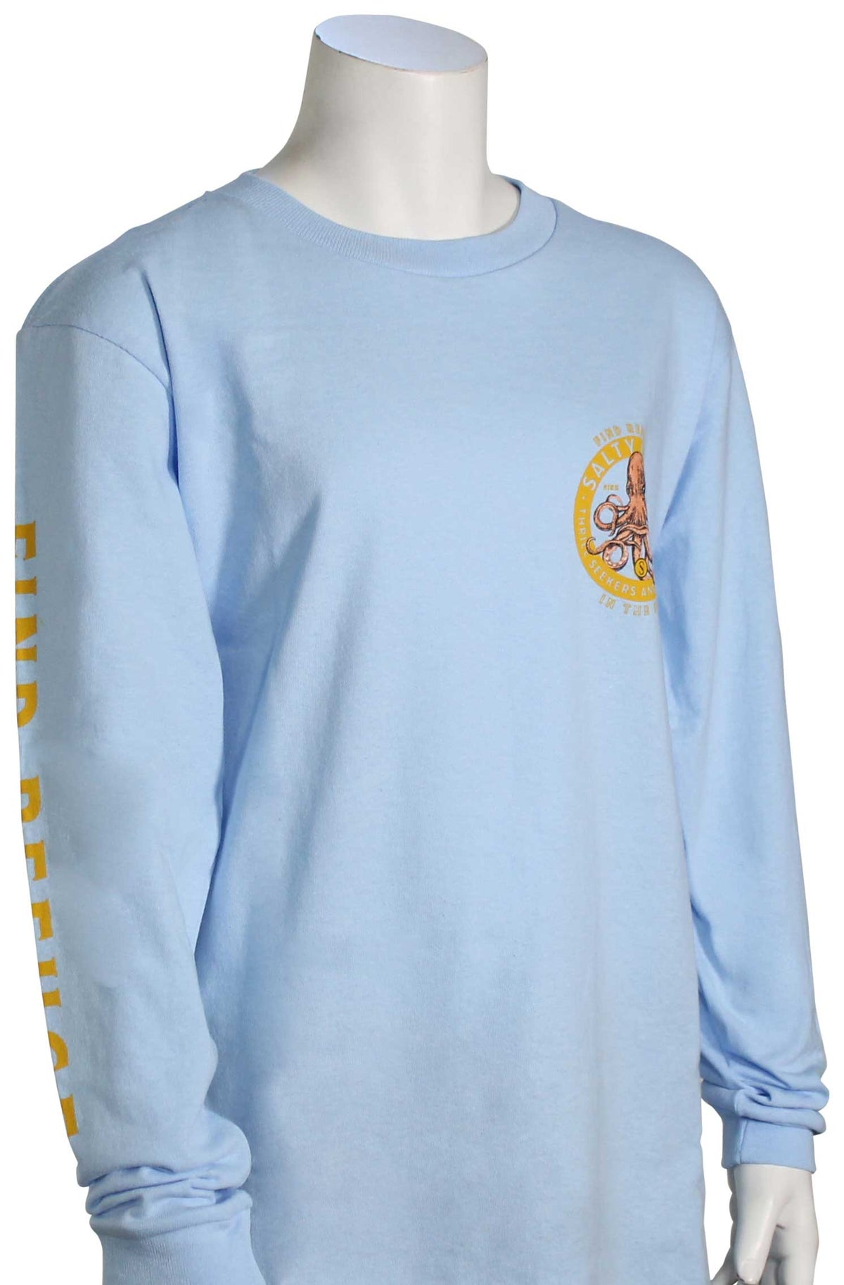 Salty Crew Boy's Deep Reach LS T-Shirt - Light Blue, front view