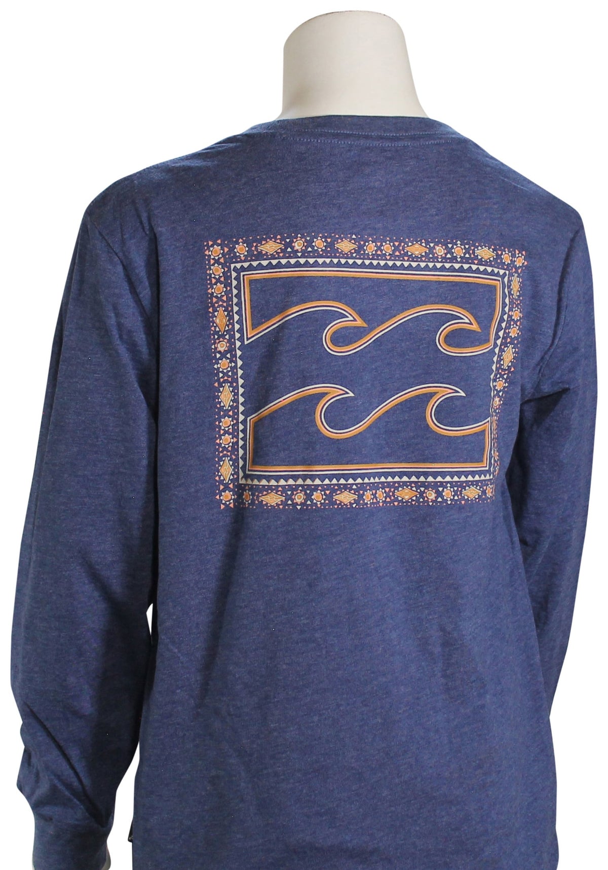 Billabong Boy's Crayon Wave LS T-Shirt - Deep Royal Heather – back view
