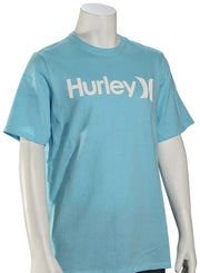 Hurley Boy's One and Only Solid T-Shirt - Blue Gaze / White