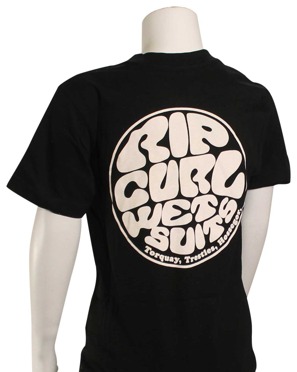Rip Curl Boy's Wetty Essential T-Shirt - Black – back view