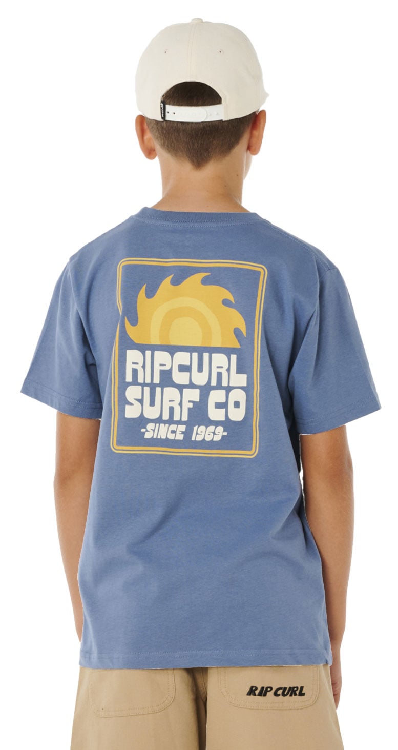 Rip Curl Boy's Pacific Rinse Sunrise T-Shirt - Bluefin – back view