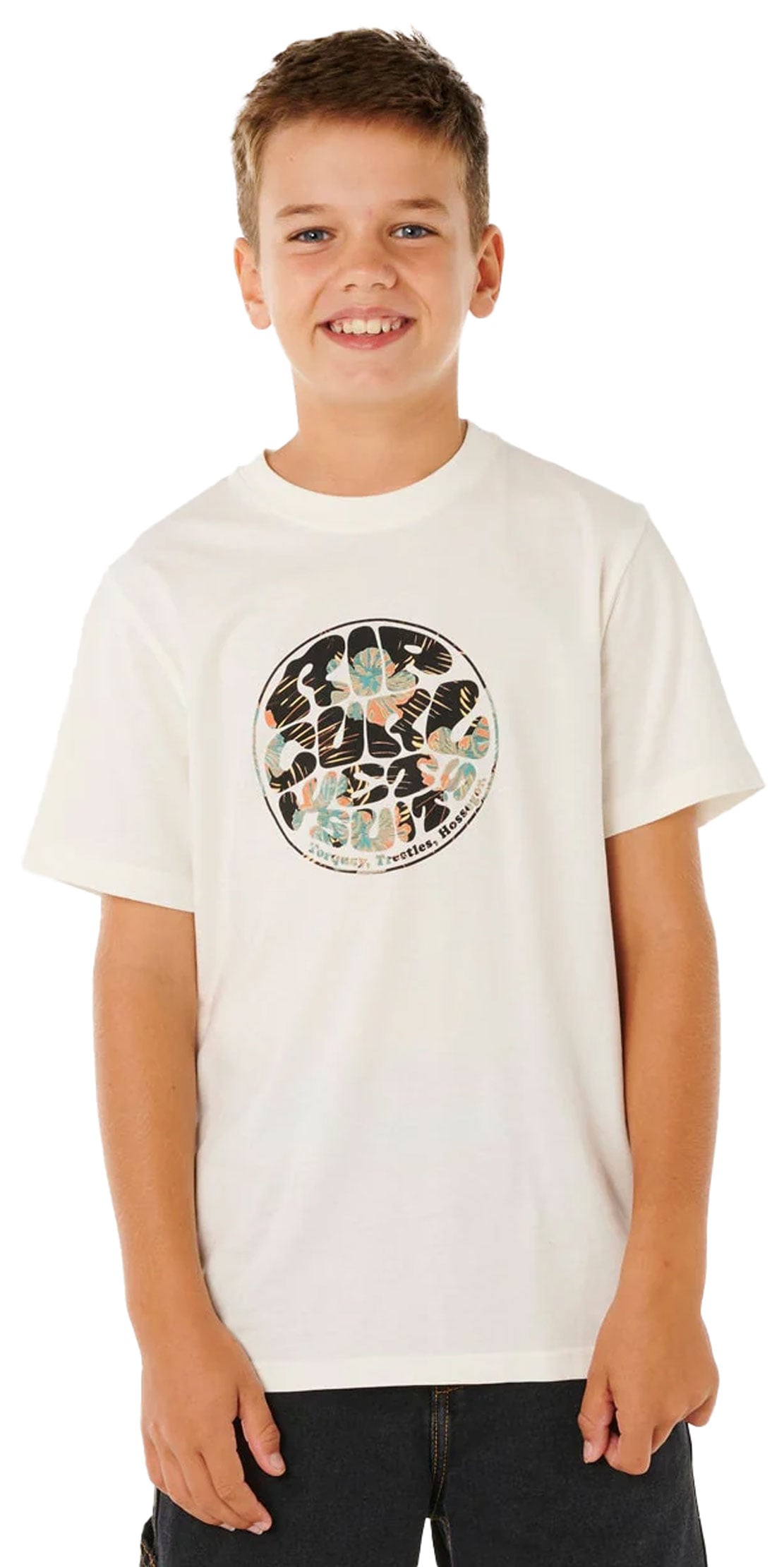 Rip Curl Boy's Wettie Passage Icon T-Shirt - Bone