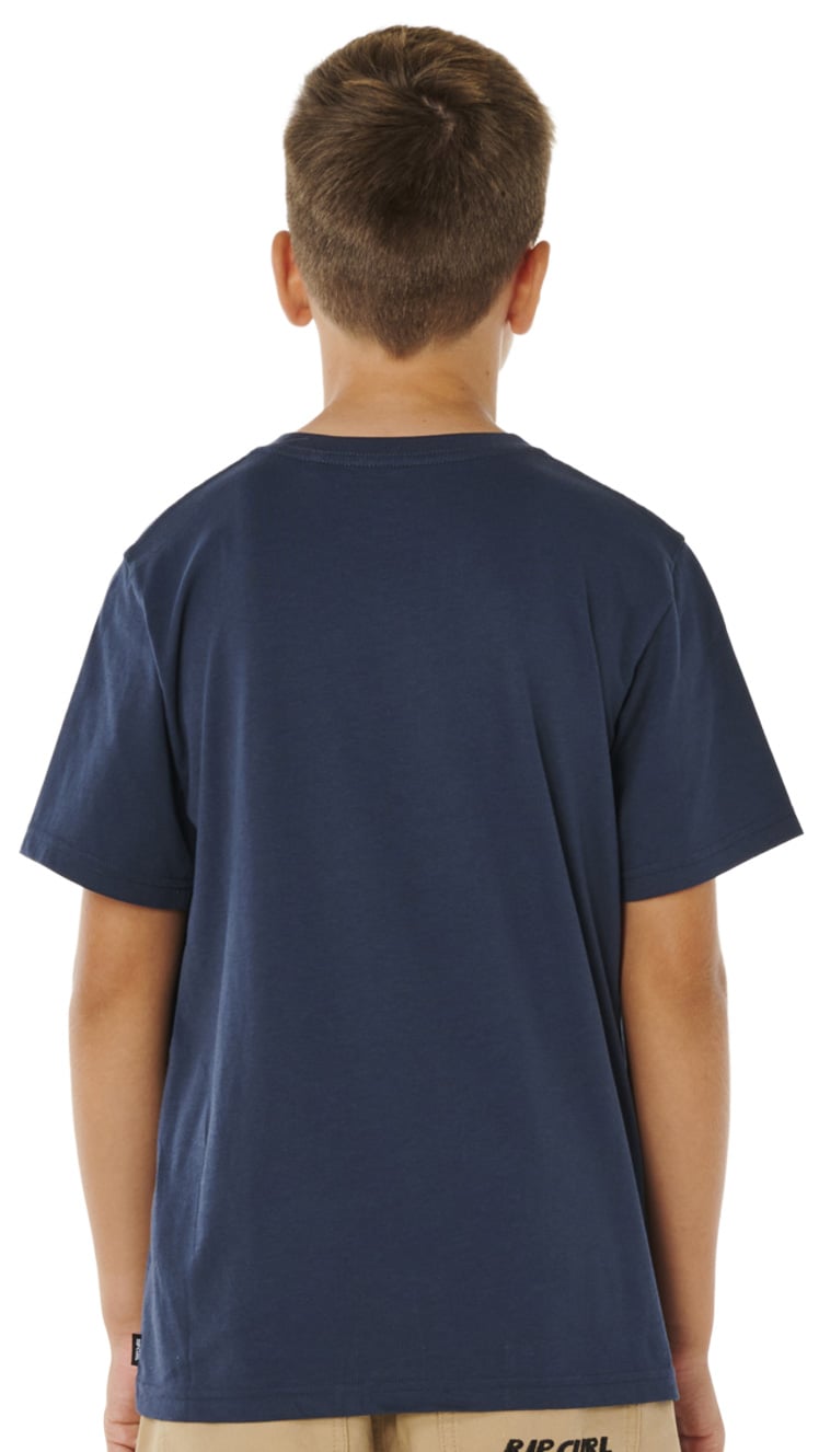 Rip Curl Streamline Like Mumma Boy's Short Sleeve T-Shirt - Dark Navy – back view