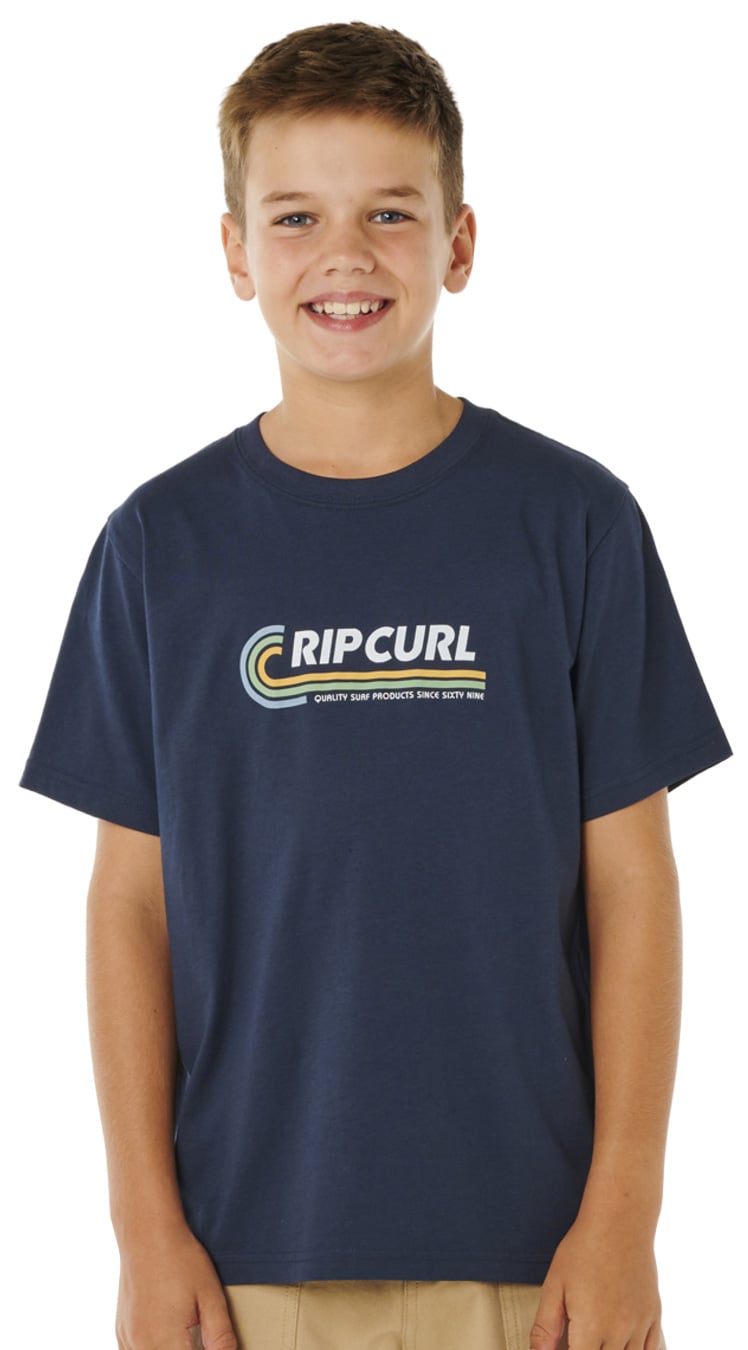 Rip Curl Streamline Like Mumma Boy's Short Sleeve T-Shirt - Dark Navy