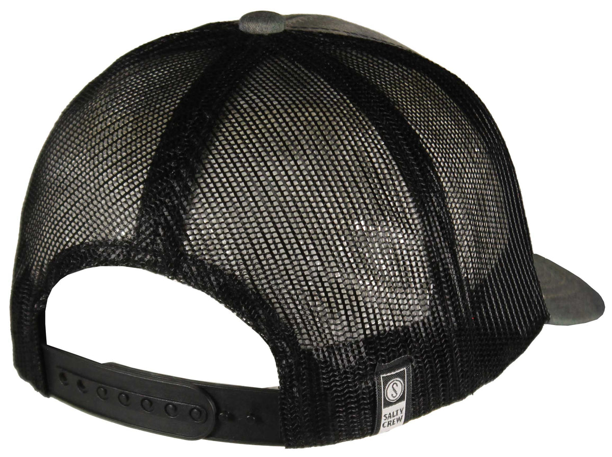 Salty Crew Boy's Pinnacle Retro Trucker Hat - Camo, back view