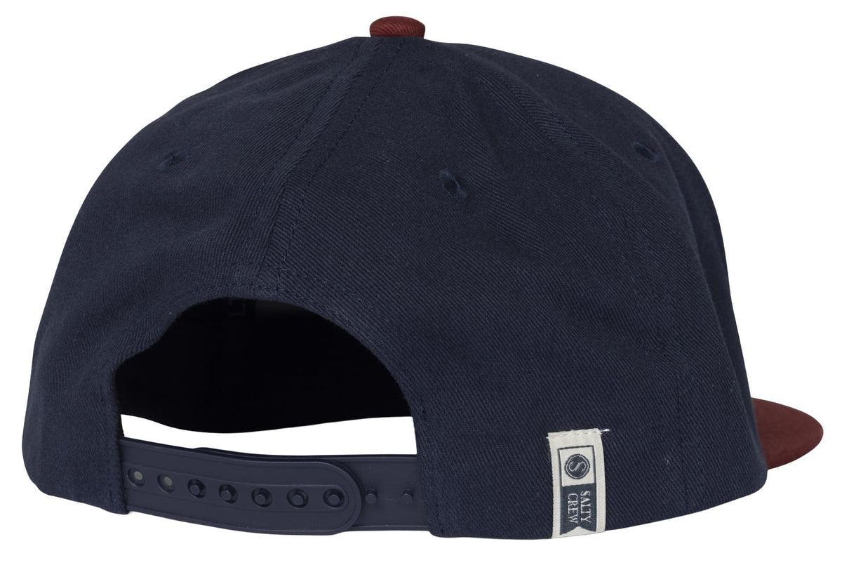 Salty Crew Boy's Bruce 6 Panel Hat - Navy / Red – back view