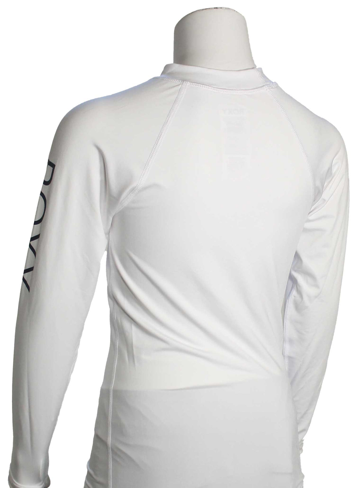 Roxy Girl's Whole Hearted LS Rash Guard - Bright White – back view