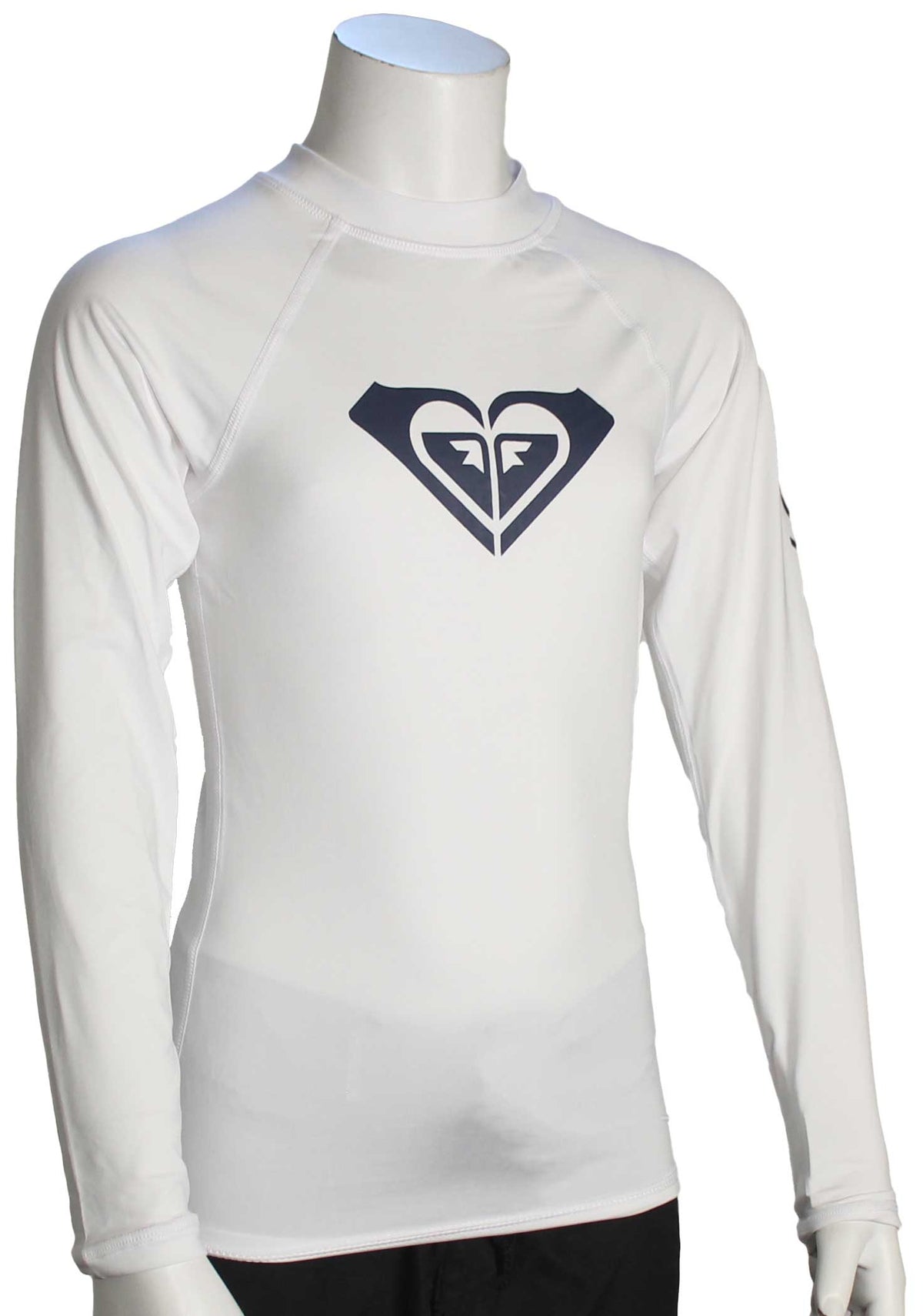 Roxy Girl's Whole Hearted LS Rash Guard - Bright White