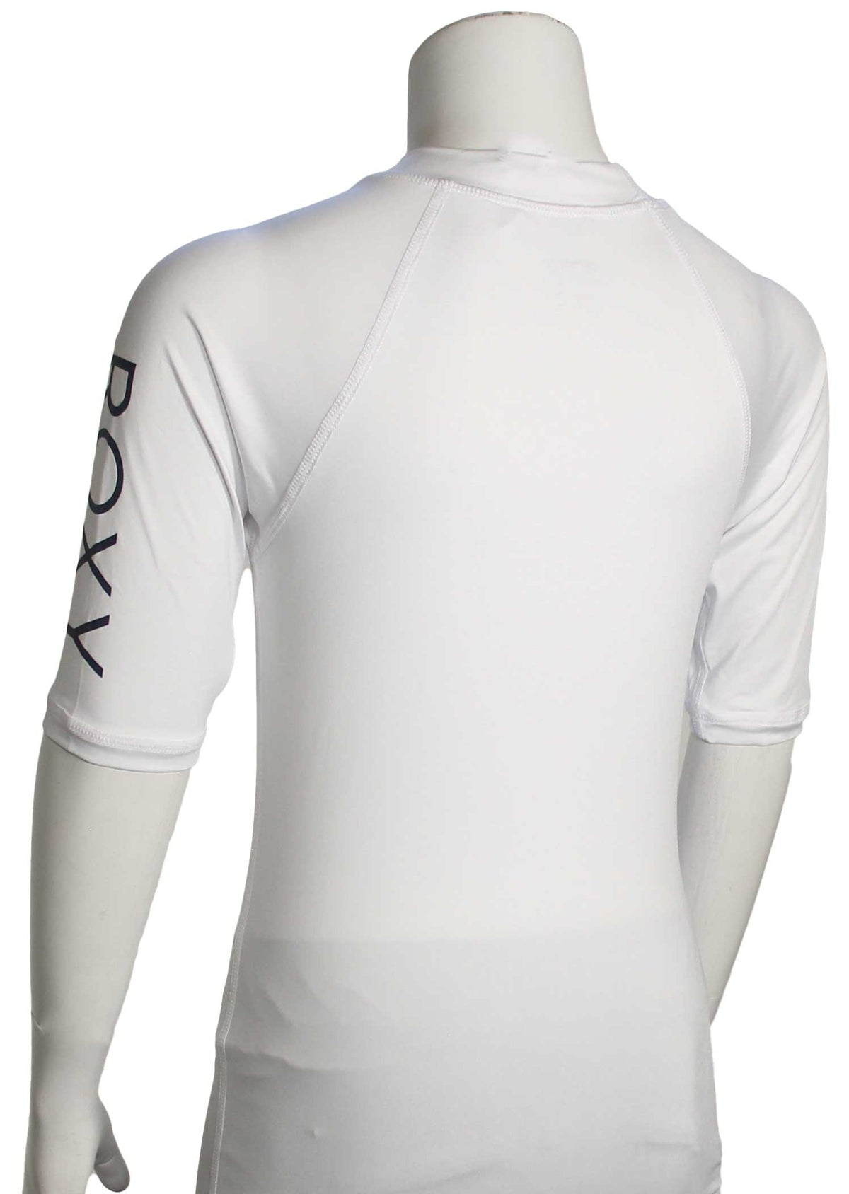 Roxy Girl's Whole Hearted SS Rash Guard - Bright White – back view