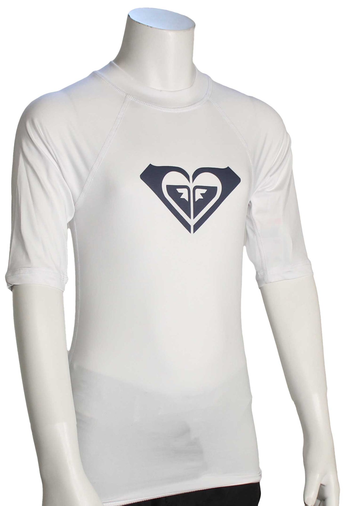 Roxy Girl's Whole Hearted SS Rash Guard - Bright White