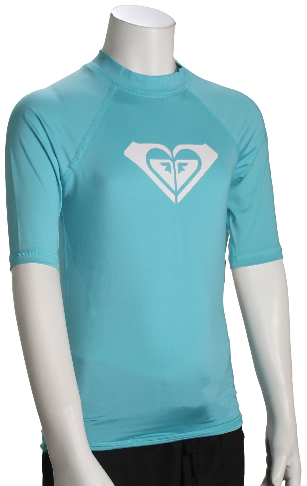 Roxy Girl's Whole Hearted SS Rash Guard - Maui Blue