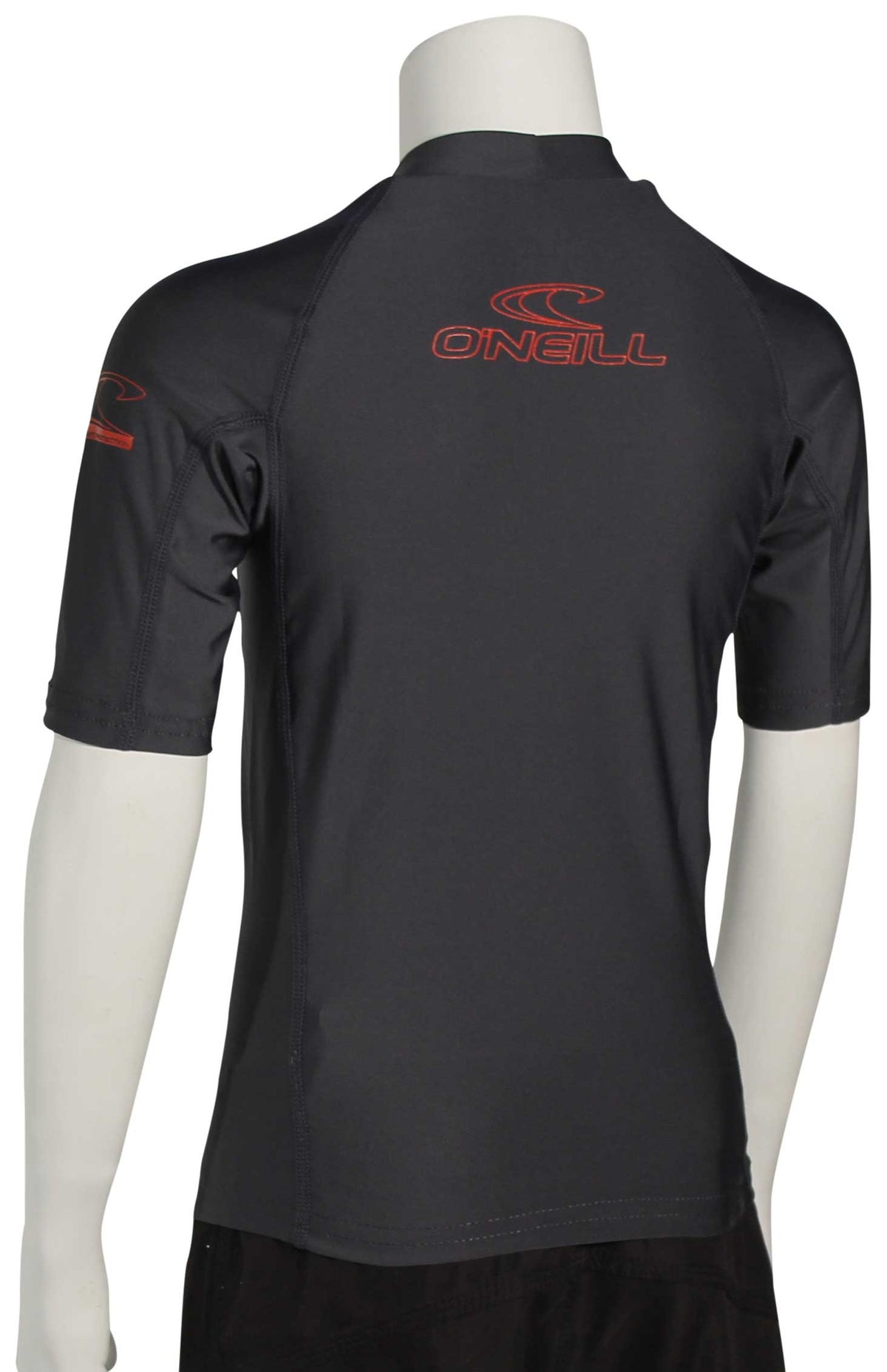 O'Neill Kid's Basic Skins SS Rash Guard - Graphite – back view
