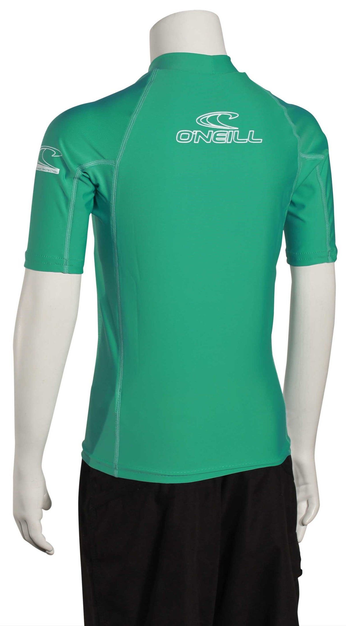 O'Neill Kid's Basic Skins SS Rash Guard - Seaglass – back view