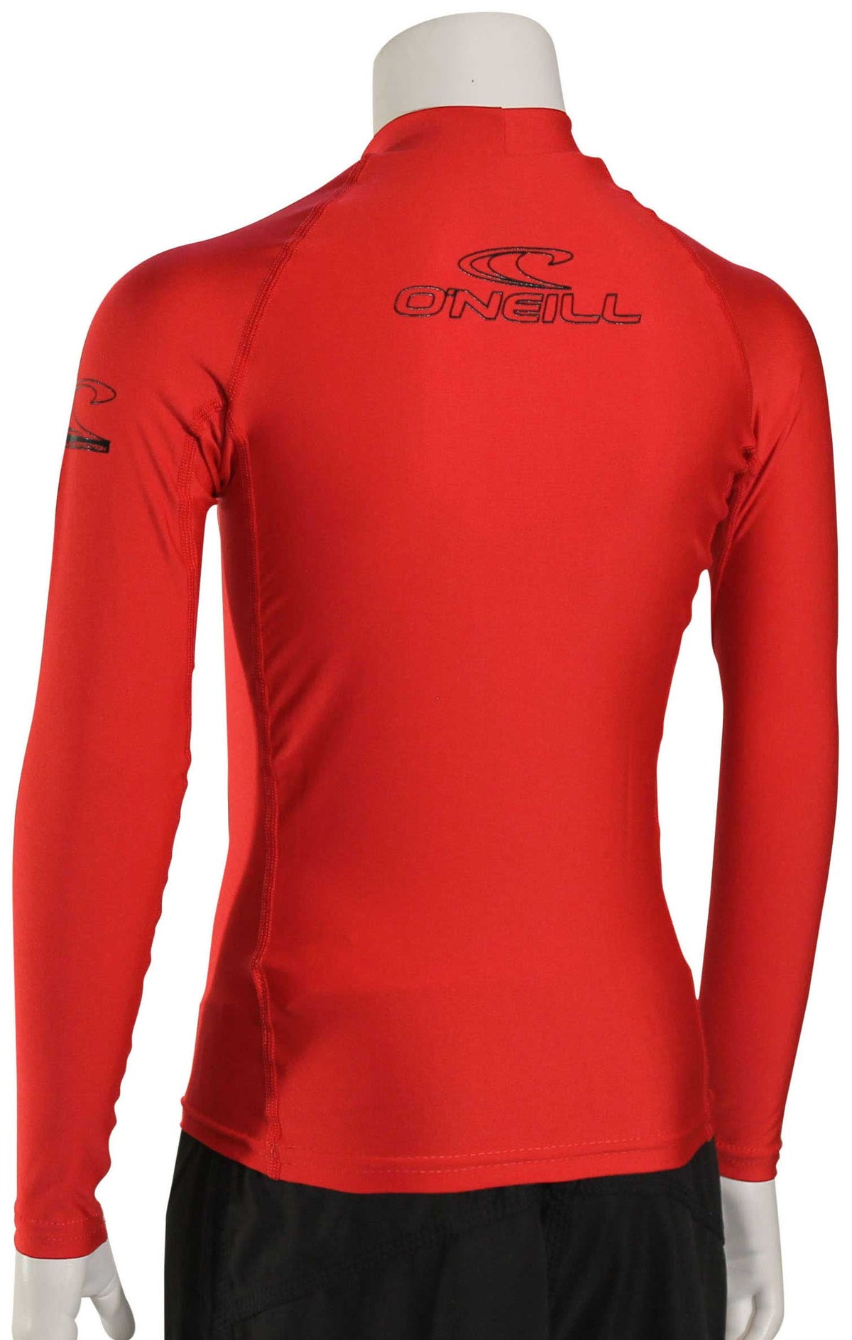 O'Neill Kid's Basic Skins LS Rash Guard - Red – back view